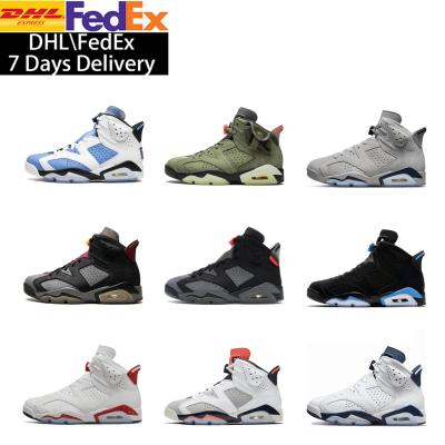 China Durable With Box 6s Basketball Shoes Men's Walking Fashion Sneakers Blue Cerulean Boots Men's College Sports 6s Shoes For Kids for sale