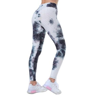 China Crack! crack! breathable multicolor butt tie dye printed workout apparel women high waist leggings for women for sale