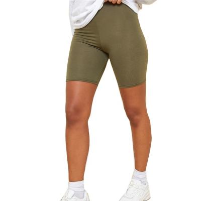 China Yoga Shorts Breathable Polyester Jogging Stretchy Army Green Sport Biker Running Shorts For Women for sale