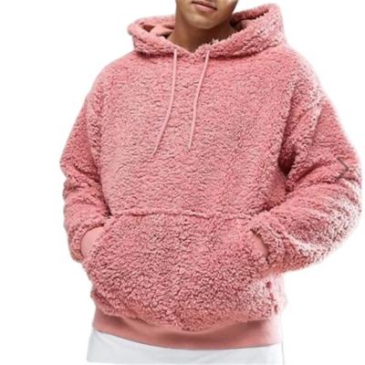 China Custom Men Winter Anti-wrinkle Embroidery Hoodies Pullover Fluffy Fuzzy Fleece Sweatshirt Fuzzy Jumpers for sale