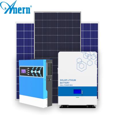 China Residential home roof lithium battery solar power system for on grid solar system for sale