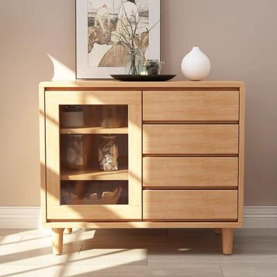 China Nordic Extendable Modern Kitchen Storage Cabinet Drawer Living Room Simple Solid Wood Sideboard for sale