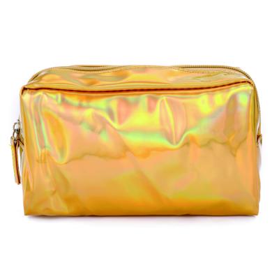 China Shiny Fashion Holographic PU Pencil Case Makeup Pouch Storage Zipper Cosmetic Bag for sale