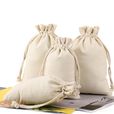 China Cotton Muslin Drawstring Bag Canvas Suction String Bag Organic Eco-Friendly Logo Customized Shopping Clothing Cotton Bag for sale