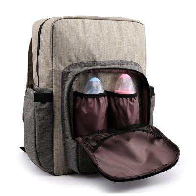 China Large Capacity Large Capacity Double Shoulder Backpack Travel Bag Multifunctional Milk Mom Diaper Bag for sale