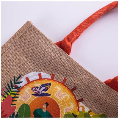 China Wholesale Reusable Eco-Friendly Jute Burlap Factory Shopping Beach Bag Reusable Jute Bags With Custom Logo for sale