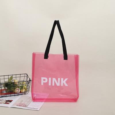 China Collapsible Reusable Collapsible Shopping Bags Folding Portable Reusable Clear PVC Shopping Bag for sale