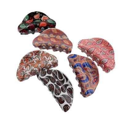 China Hair Clip Design Fashion Persian Pattern Hair Claw The New Hair Claw Big Slings Cut For Woman Girls Thick Hair for sale