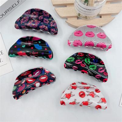 China New Fashion Hair Clip Design Lip Pattern Claw Retro Cut Accessories Hair Clips Woman Girls for sale