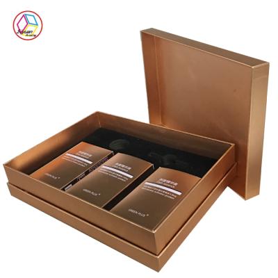 China Recyclable Luxury Gold Paper Cosmetics Packaging Boxes for sale