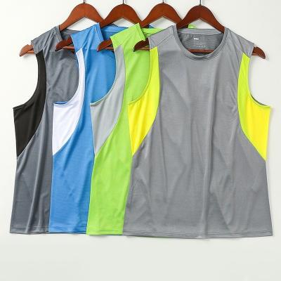 China 2021 QUICK DRY Mens Fitness Gyms Beach Mens Fitness Sleeveless Shirt Male Mesh Top Breathable Sports Invest Knit Gyms Invest Away Men for sale