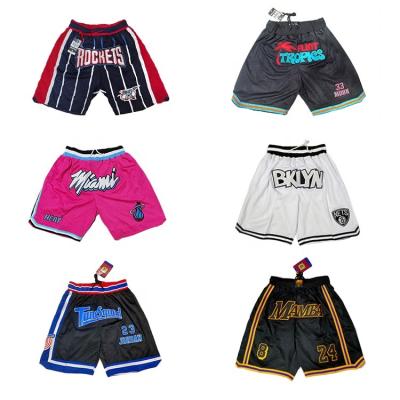 China Wholesale High Quality Antibacterial Just Put Mesh Quick Dry Basketball Shorts Breathable Embroidered Just Don Sportswear for sale