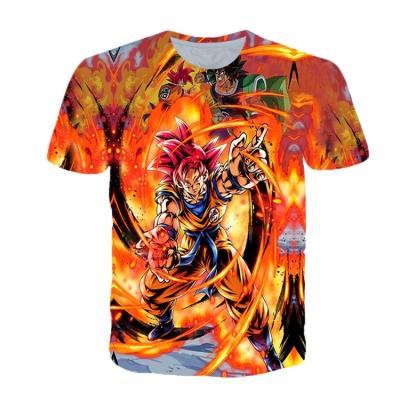 China Custom Anti-Shrink 3d T-shirt Goku DBZ T-shirt Cartoon Character Anime Pattern Logo T-shirt for sale