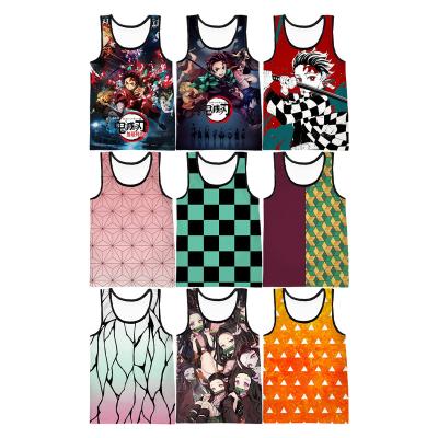 China QUICK DRY Demon Slayer 3D Digital Printing Tank Top For Men Japan Anime Custom All Over Print Graphics Sleeveless Top 3D Printed Clothing for sale