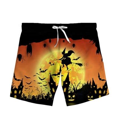 China Wholesale Men's Swim Trunks Anti-wrinkle 3D Print Halloween Trial Swimwear Summer Beach Casual Sporty Shorts Swimwear With Pockets S1 for sale