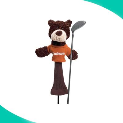 China high quality 100% polyester panther golf head cover plush golf iron head cover china manufacture for sale