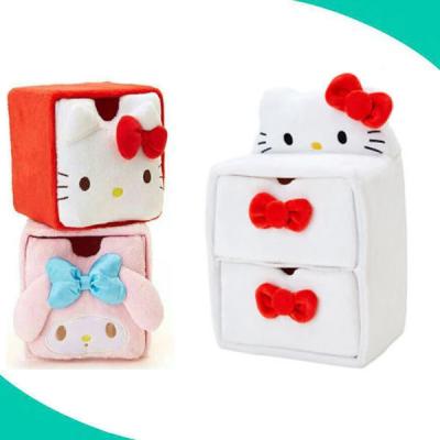 China Viable Hot Sale Japan Sanrio Plush Girl Jewelry Drawer Kawaii Stuffed Polyester Decorative Storage Boxes for sale