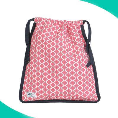 China Custom Polyester Travel Bags Cotton Fabric Printing Drawstring Shoes Bags for sale