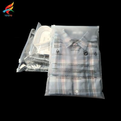 China Hot Selling Custom Made Recyclable Matte Ziplock Zipper Bag Plastic Frosted Garment Clothes Packaging Bag With Logo for sale