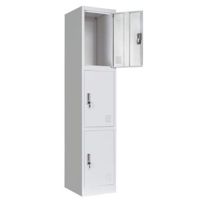 China Cold Rolled Steel 3 Doors Gym Steel Locker Commercial Employee Clothes Storage Lockers Metal for sale