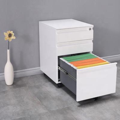 China Modern Commercial Movable Luoyang Office Furniture 3 Tier Mobile Filing Storage Metal Under Table Movable Cabinet for sale