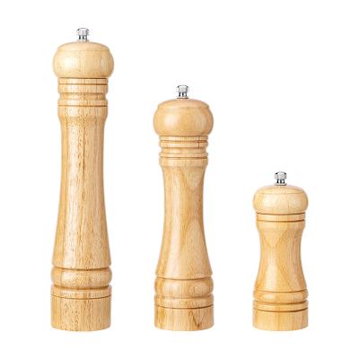 China For Grinding Sea Salt And Pepper Oak Pepper Mill Grinder Manual Light Color Grinder For Dining Table 059 for sale