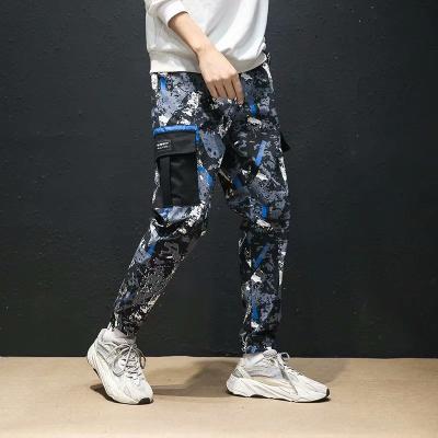 China Fashion Men's Loose Multi Pocket Capris Sports Leisure Camouflage Drawstring Pants Overall Anti-wrinkle New for sale