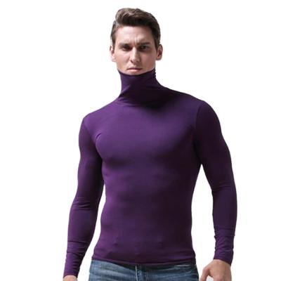 China New Autumn And Winter Anti-wrinkle Men's Muscle Long Sleeve High Quality Slim T-shirt With Turtle Neck Sportswear for sale