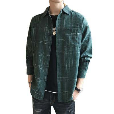 China Spring And Autumn Gentleman Jack Shirt Long Sleeve Flannel Mesh Plaid Shirt QUICK DRY Casual Fit Men for sale