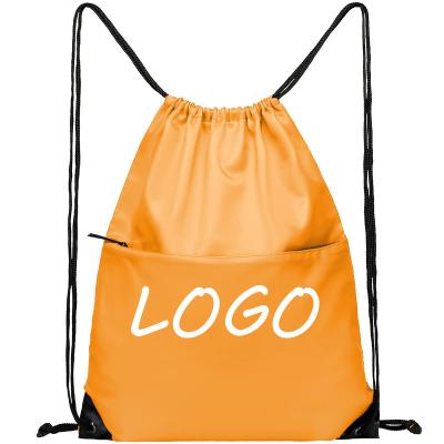 China Recycle; Customized High Quality Customized Yellow Drawstring Bag Reusable Large Capacity Polyester Travel Drawstring Bag for sale