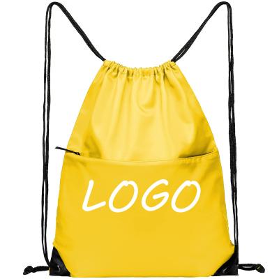 China Recycle; Eco-friendly reusable yellow drawstring bag reusable for shopping, moving, storage and many other occasions for sale