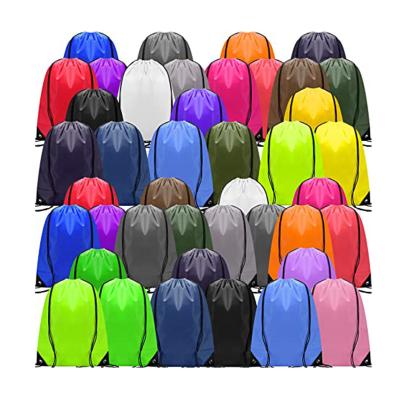 China Recycle; 2023 Reusable Christmas Polyester Small Drawstring DIY Multicolor Shopping Drawstring Backpacks for sale