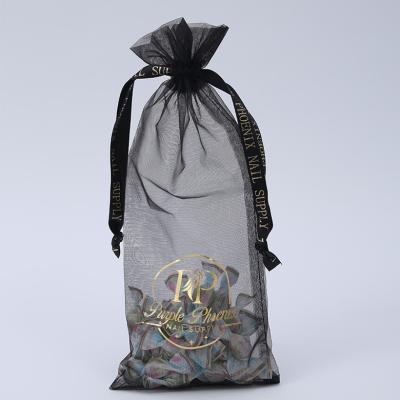 China Gift 24 Colors 7x9 9x12 13x18 cm White Jewelry Organza Gift Pouch Drawstring Organza Packaging Bags Large With Logo for sale