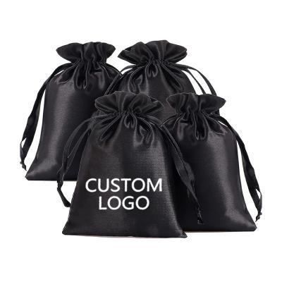 China Drawstring Pouch Jewelry Bag Satin Bag Printing Jewelry Gift Cosmetics Genesis Logo Surface Color Material Satin Promotional Customized Bags With Logo for sale