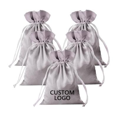 China 2023 Custom Logo Jewelry Pouch Jewelry Pouch Satin Drawstring Satin Gift Full Color Printing Cosmetic Bags Dustproof Bags for sale