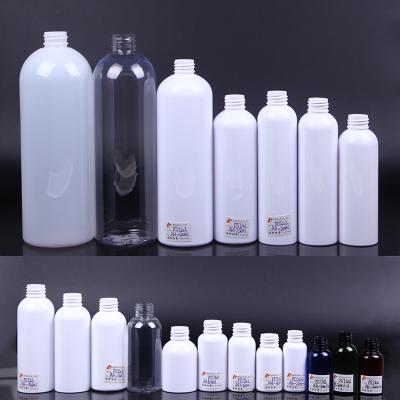 China Personal Care Round PET Cosmetics 1000ml 750ml 500ml 250ml 200ml 100ml Plastic Bottles for sale