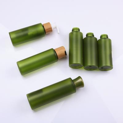 China BEAUTY PACKAGING Bamboo Skin Care Cosmetic Packaging Eco Friendly With Green PET Bottle for sale