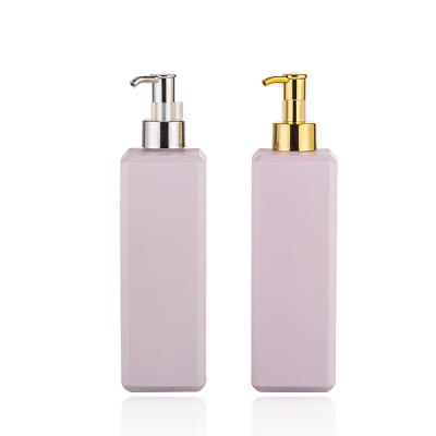 China BEAUTY PACKAGING 16oz Hair Care Rectangular Oil Bottle With Gold Treatment Pump for sale