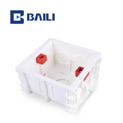 China 50H Industry Baili 01-86 Electrical Type PVC Flush Mounting Electrical White Strip Three Strip Tow Socket One Bottom Switch Box Junction Box for sale