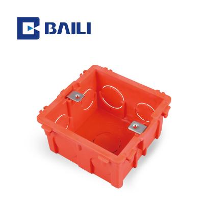 China 50H Industry Baili 05-86 Electrical Type PVC Flush Mount Electrical White Strip Three Strip Tow Socket One Bottom Switch Box Junction Box for sale