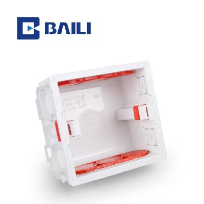 China 36H Industry Baili 08-86 Electrical Type PVC Flush Mount Electrical White Strip Three Strip Tow Socket One Bottom Switch Box Junction Box for sale