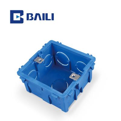 China 50H Industry Baili 05-86 Electrical Type PVC Flush Mount Electrical White Strip Three Strip Tow Socket One Bottom Switch Box Junction Box for sale