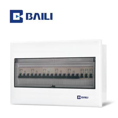 China BAILI V12 18way MCB Metal+Plastic Protective Low Voltage Large Size Metal Distribution Box Flush Mount Enclosure for sale