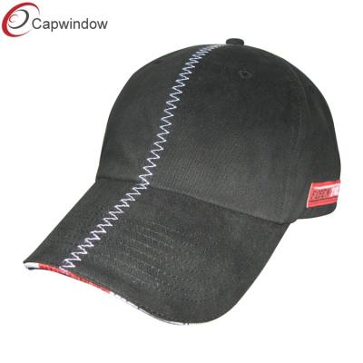 China Zipzag Embroidery Boys Baseball Caps With Sandwich Woven Label Peak for sale