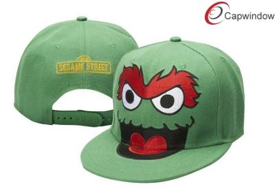 China Green Sesame Street Childrens Baseball Caps Custom Embroidered Baseball Hats for sale