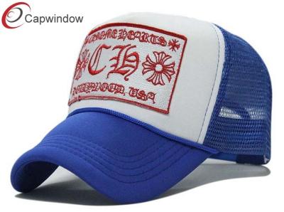 China Adult 6 Panel Trucker Mesh Hats Adjustable With Flat Embroidery for sale