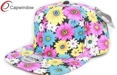 China Trendy Floral Acrylic Hip Hop Baseball Caps With Velcro Closure for sale