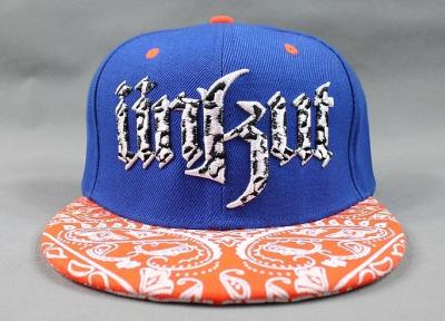 China Orange Amoeba Pattern Hip Hop Baseball Caps Adjustable with Plastic Snap for sale