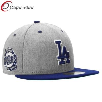 China Grey LA Doogers Sports Flat Brim Baseball Hats with Wool and Acrylic for sale