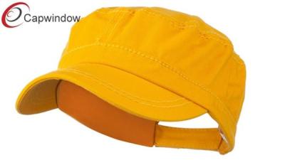 China Yellow Washed Military Baseball Hats , Velcro Back Closure Army Baseball Caps for sale